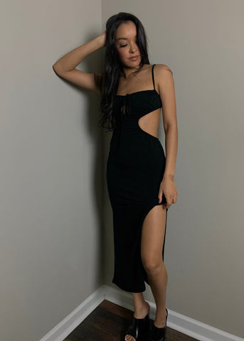 Camielle Black Midi Dress
