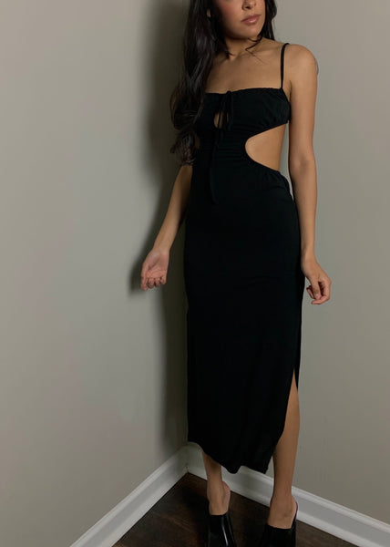 Camielle Black Midi Dress