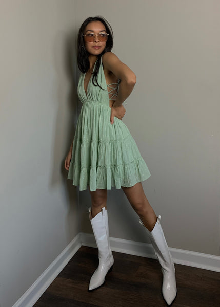 Nashville Lights Mint Mini Dress