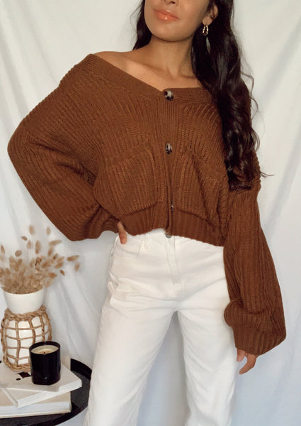 Forever Young Pecan Knit Cardigan